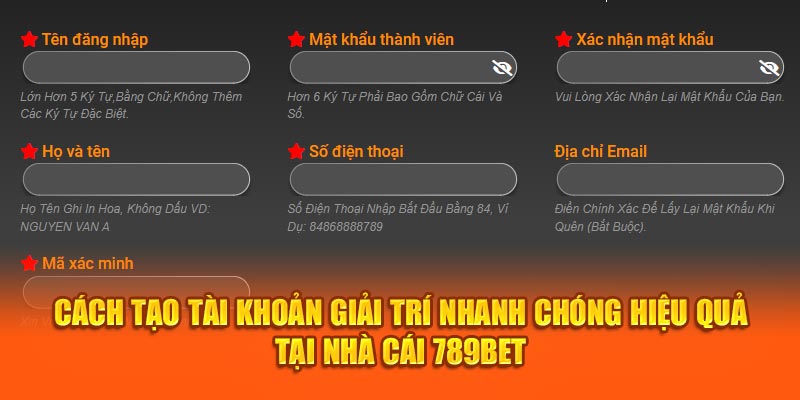 Cách tạo tài khoản giải trí nhanh chóng hiệu quả tại nhà cái 789BET